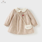 Baby Girl Floral Print Dress – Thick Cotton Winter Style